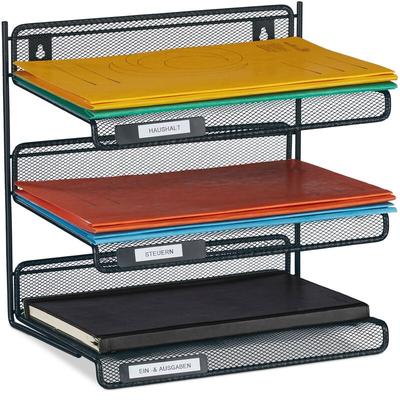 Dokumentenablage, 3 Fächer, Wandmontage, A4 Formate, hbt: 32 x 33,5 x 24,5 cm, Metall,