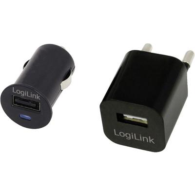 LogiLink PA0076 USB-Ladegerät Innenbereich, KFZ, Steckdose Ausgangsstrom (max.) 1500 mA USB-A Anzah