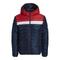 Jack & Jones Mens Puffer Jacket Hooded Lightweight - Navy/Red - Size Large | Jack & Jones Sale | Discount Designer Brands