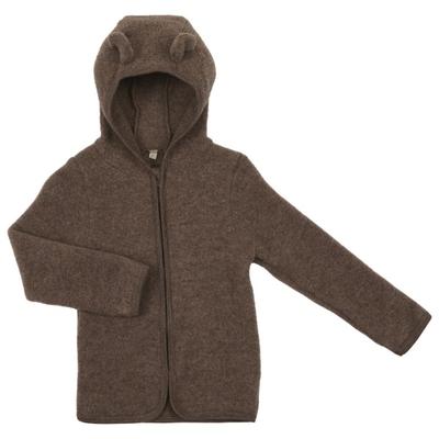 Huttelihut - Kid's Jacket Bear Ears Wool Fleece - Merinojacke Gr 80 braun Image