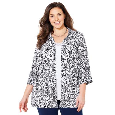 Plus Size Women's The Timeless Blouse by Catherines in White Medallion (Size 3XWP)