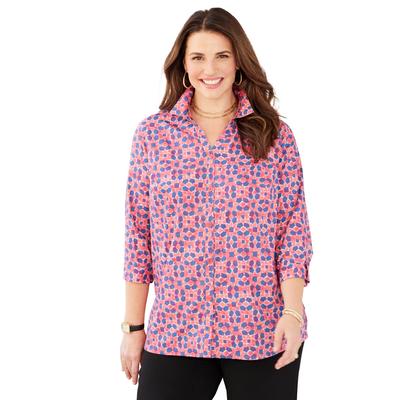 Plus Size Women's The Timeless Blouse by Catherines in Sweet Coral Kaleidoscope (Size 0X)