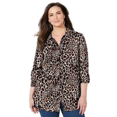 Plus Size Women's The Timeless Blouse by Catherines in Classic Animal Neutral (Size 2XWP)