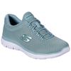 Slip-On Sneaker SKECHERS "SUMMITS", Damen, Gr. 38, blau (türkis), Textil, sportlich, Schuhe Sneaker, Freizeitschuh, Halbschuh, Schlupfschuh mit komfortabler Innensohle