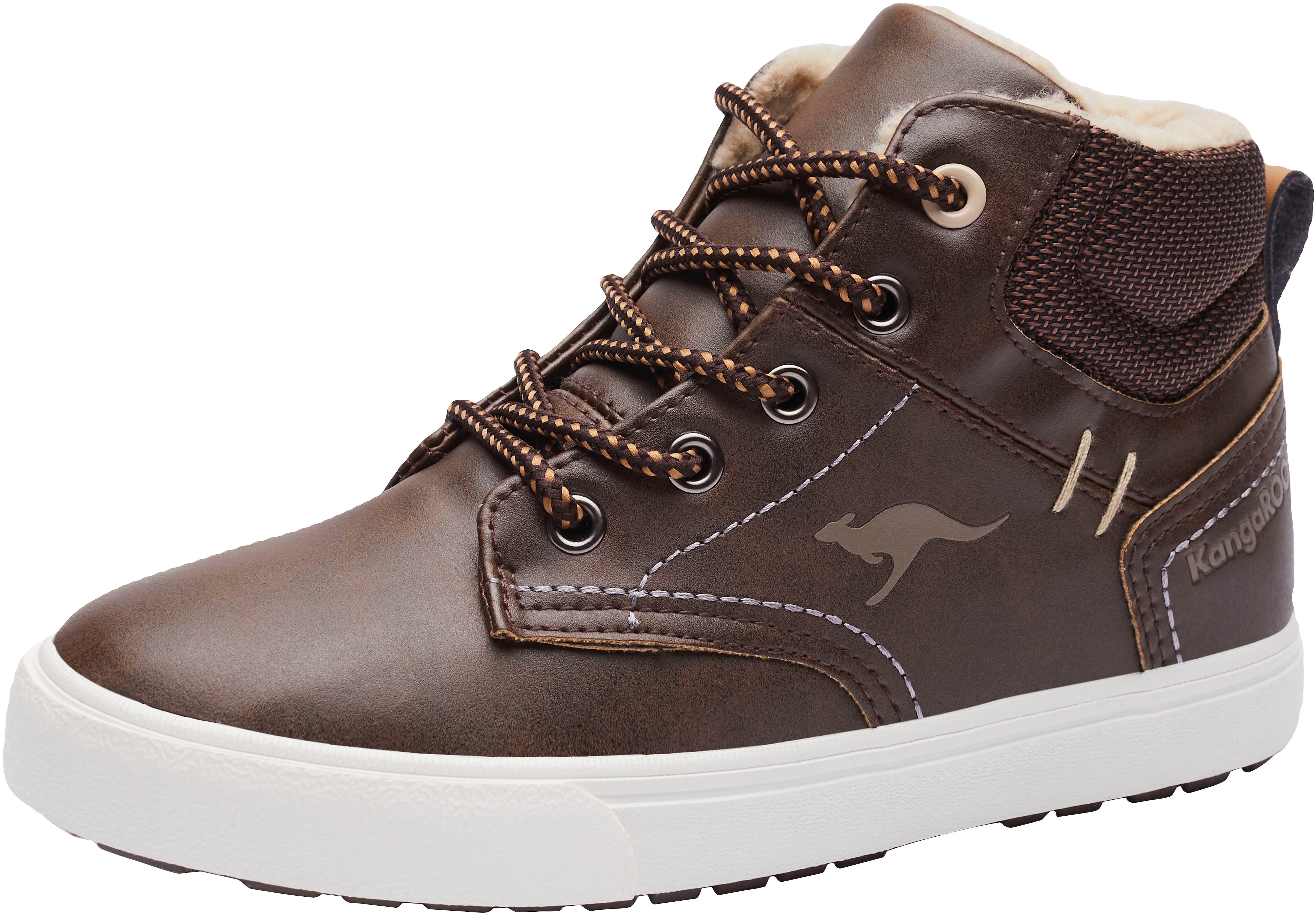 Sneaker KANGAROOS "Kavu X", Gr. 37, braun (dunkelbraun), Synthetik, Textil, Sportlich, Schuhe