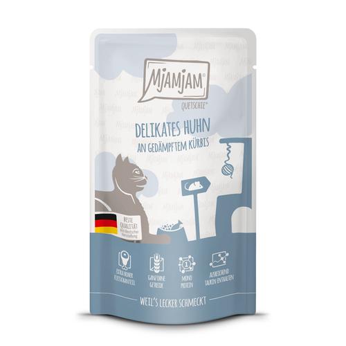 Sparpaket 24x125g MjAMjAM Quetschie Huhn Katzenfutter nass