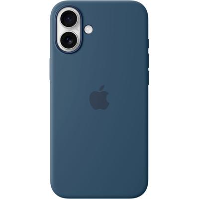 APPLE Smartphone-Hülle "iPhone 16 Plus Silikon Case mit MagSafe" Hüllen Gr. Apple iPhone 16 Plus, blau (denim)