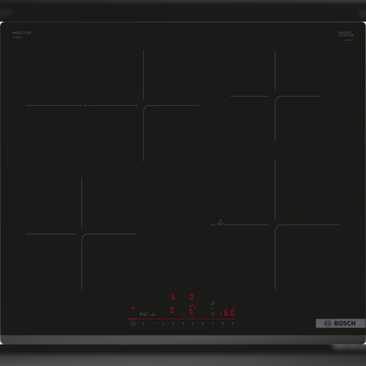 Bosch FullHouse Serie 6 PIF63KHC1E Induktionskochfeld, 60 cm, Schwarz, Rahmenlos aufliegend Image