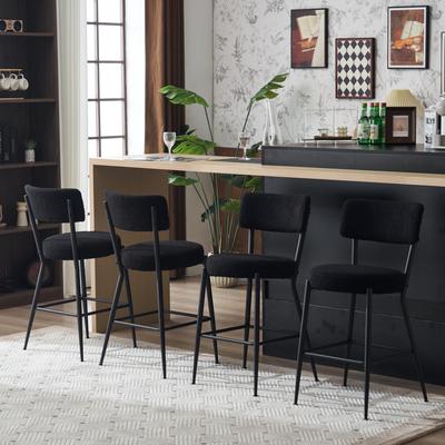 Ergonomic Bar Chair High Back Bar Chair Armless Bar Stool Upholstered Bar Chair Breakfast Bar Chair for Kitchen Living Room