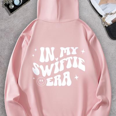 TEMU Swiftie Graphic Hoodie For Women - Casual Long Sleeve Pullover With Kangaroo Pocket, Cozy Polyester Blend, Machine Washable -