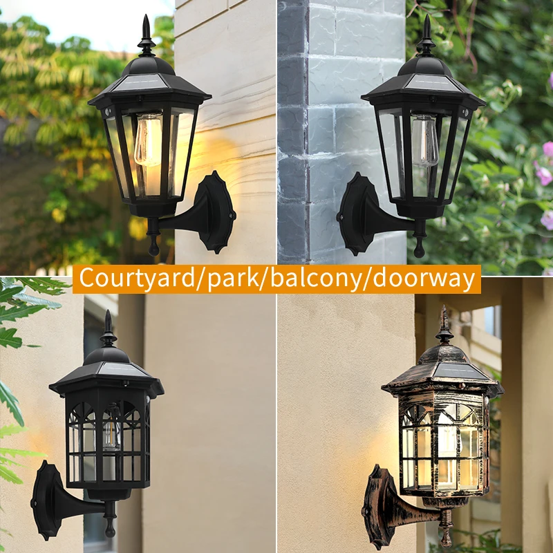 Série de films Led rétro paysage solaire voie lumière tungstène Filament lampes extérieur jardin rue sol décoratif solaire jardin