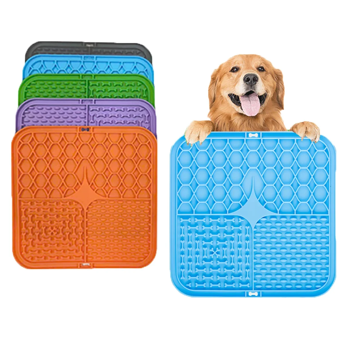 Tapis de léchage pour chien, tapis de nourriture lente, tapis de léchage, ventouse, tapis de nourriture lente, tapis de nourriture lente en Silicone, tapis de léchage pour chien de compagnie
