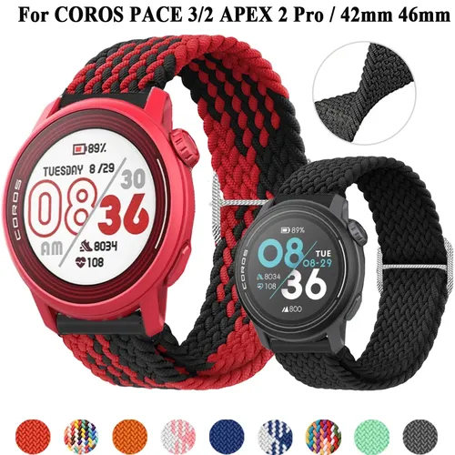 Bracelet de montre en Nylon tressé 20/22mm, pour COROS PACE 3 2, pour Coros APEX 46mm 42mm /APEX 2 Pro/APEX Pro