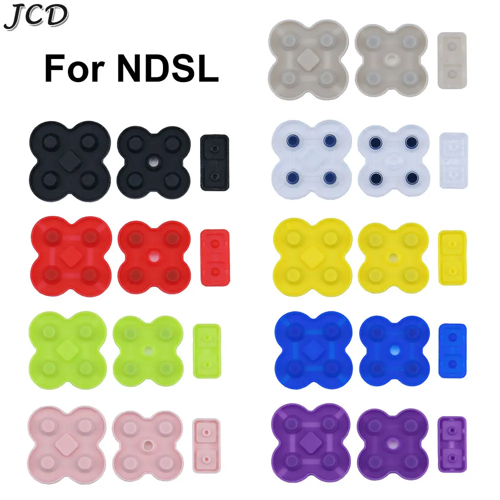JCD-Bouton conducteur en caoutchouc pour console de jeu DS Lite, coussin en silicone, pièce de rechange pour NDSL, boutons en silicone, 1 jeu