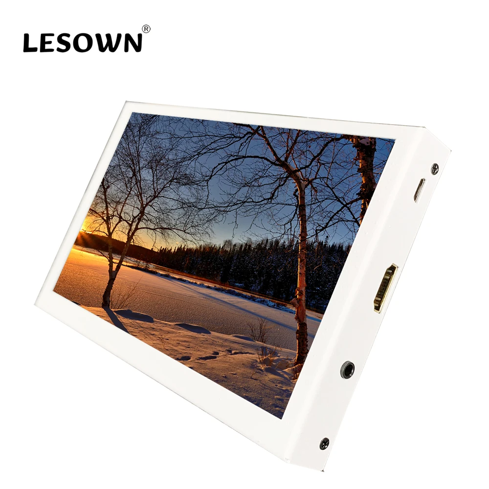 Moniteur portable LESOWN 7 pouces avec écran tactile capacitif HDMI, résolution 1024x600 IPS, mini écran secondaire large blanc pour jeux