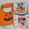 Disney Other | Lot 2 New Disney Mickey Minnie Mouse Baby Bibs & 1 Halloween Pumpkin Design Bib | Color: Orange/White | Size: Osbb