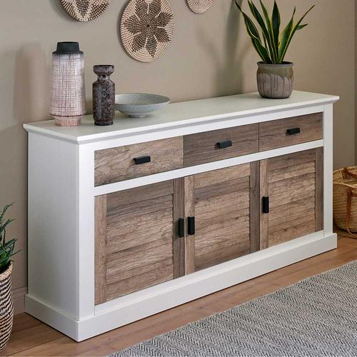 Sideboard Große Kommode in Weiß und Eichefarben