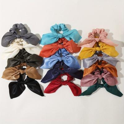 TEMU 16pcs Simple Imitation Silk Satin Hair Tie Bow Ribbon Streamer Knotted Hair Rope Hair Accessories