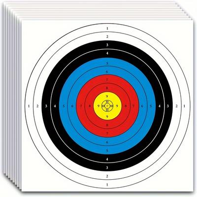 TEMU Archery Targets Paper, 20pcs/50pcs Bow And Arrow Targets Practice Accessories (10 Rings/5 Rings, 16x16/15.7x15.7in)