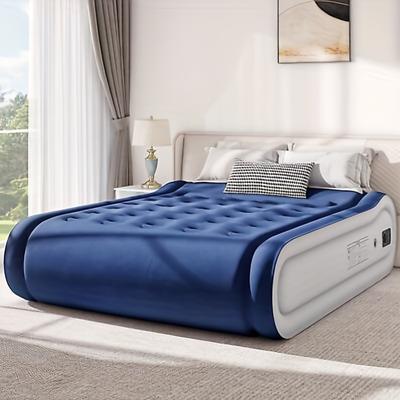 TEMU Balconera Portable Queen- Size Inflatable Mattress With Integrated Pump, Pillow, And Travel Accessories For Domestic And Outdoor