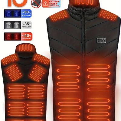 TEMU Usb Solid Heating Vest For Men: Adjustable Electric Heating Jacket - Winter Outdoor Warmth Equipment