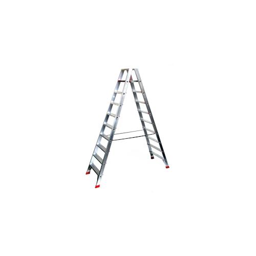 Stehleiter 2x10 Stufen Profi Länge 275cm 275x75x23cm Alu SZAGATO Stufenleiter Standleiter Haushaltsleiter Bockleiter Doppelstufenleiter Malerleiter