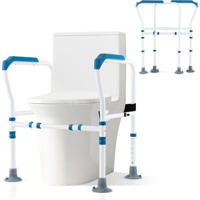 Aufstehhilfe Toilette, verstellbares Sicherheitsgestell mit 360°drehbarer Klemme, Griff & Image