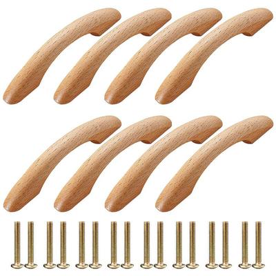 Petites Ecrevisses - 8 Stück Schubladengriff aus Holz 96mm Möbelgriffe für Möbeltüren Kommoden mit Image