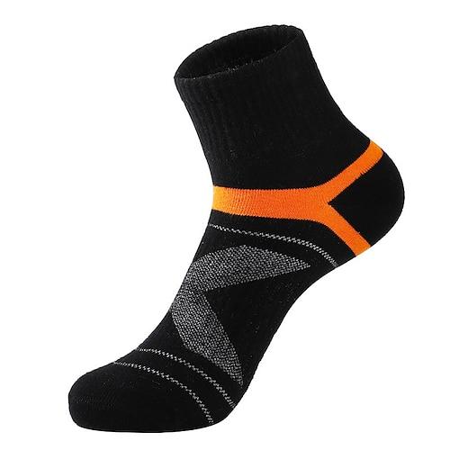 Herren Socken Fahrradsocken Sportsocken Campen und Wandern Übung im Freien Radsport / Fahhrad Fahhrad / Radsport warm halten Atmungsaktiv Antirutsch 1 Paar Winter Patchwork Baumwolle Dunkelgrau