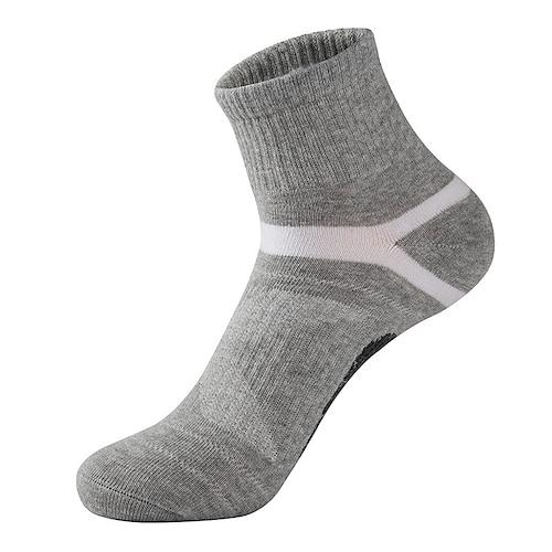 Herren Socken Fahrradsocken Sportsocken Campen und Wandern Übung im Freien Radsport / Fahhrad Fahhrad / Radsport warm halten Atmungsaktiv Antirutsch 1 Paar Winter Patchwork Baumwolle Dunkelgrau