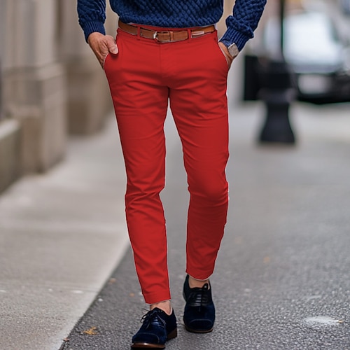 Herren Hose Chinos Sommerhose Freizeithose Fronttasche Einfach Komfort Atmungsaktiv Lässig Täglich Ferien Mode Basic Schwarz Weiß Image