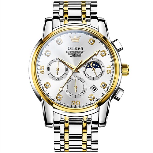 Neue olevs marke business herren uhren dekorative leucht chronograph mode trend einfache quarzuhr freizeit wasserdichte sport herren handgelenk Image