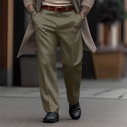 Herren Hose Anzughose Stoffhosen Freizeithose Fronttasche Einfach Komfort Hochzeit Geschäft Täglich Mode Schick Modern Schwarz Weiß