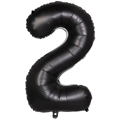 Folienballon 2, schwarz, 86 cm Image