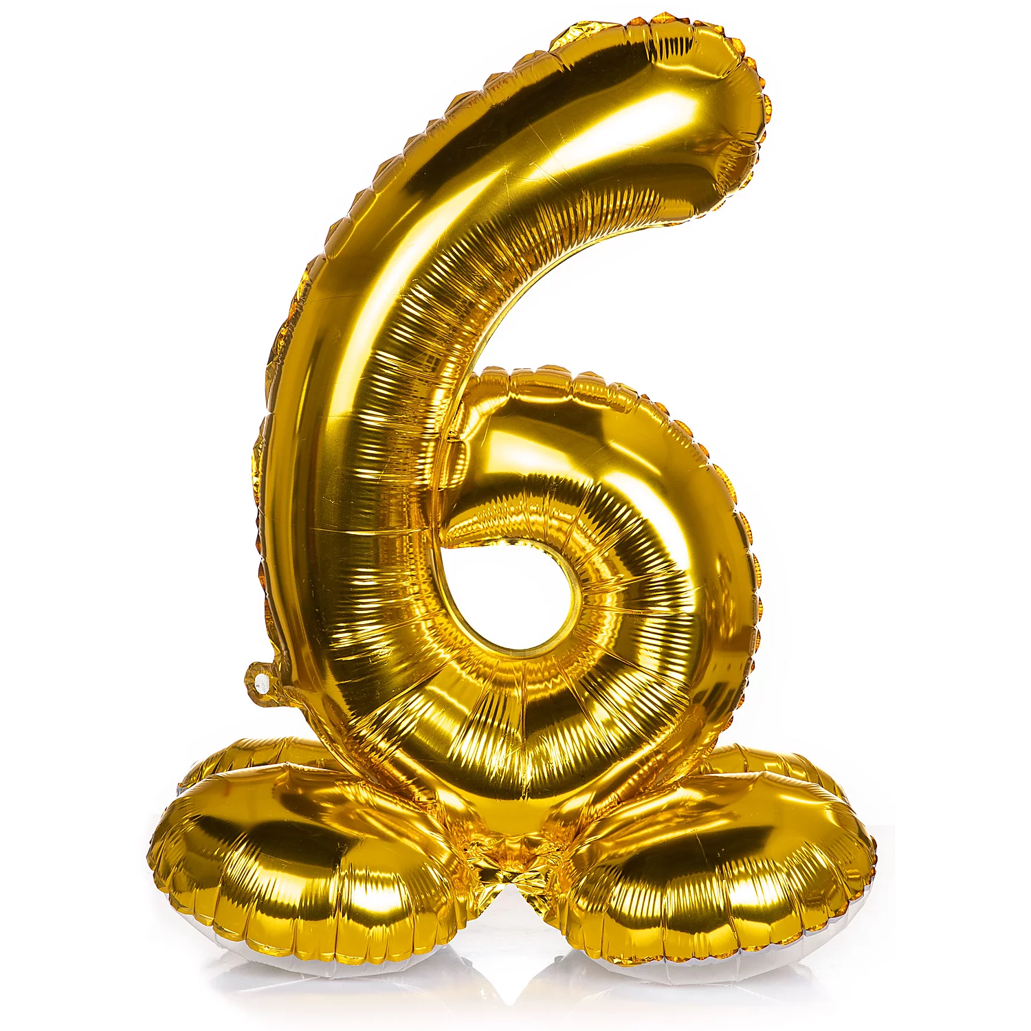 Ballon chiffre ""6"", tenant debout, doré