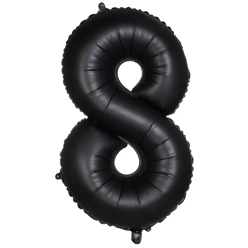 Ballon hélium chiffre ""8"", noir, 86 cm