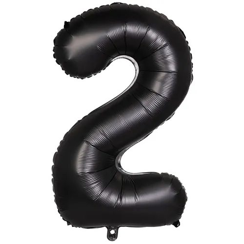 Ballon hélium chiffre ""2"", noir, 86 cm