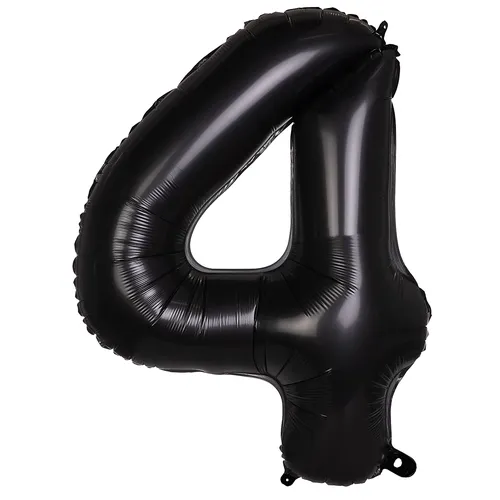 Ballon hélium chiffre ""4"", noir, 86 cm