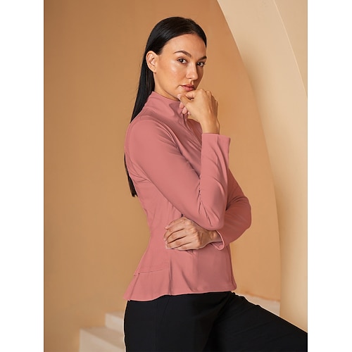 Per donna Giacca da golf Rosa baby Grigio rosa Nero Manica Lunga Top Abbigliamento da golf da donna Abbigliamento Abiti Abbigliamento