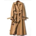 Per donna Trench Lungo Lacci Collage Cappotto Nero Blu Cammello Beige Giornaliero Autunno Monopetto Standard S M L XL XXL 3XL / Inverno