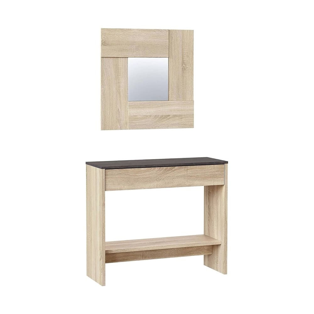 Meuble d'entrée effet bois beige, marron 107x33h79 cm