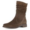 Stiefel GABOR "Genua", Damen, Gr. 44, braun (cognac), Veloursleder, unifarben, klassisch, Schuhe, Blockabsatz, Kurzstiefel, mit Innenreißverschluss