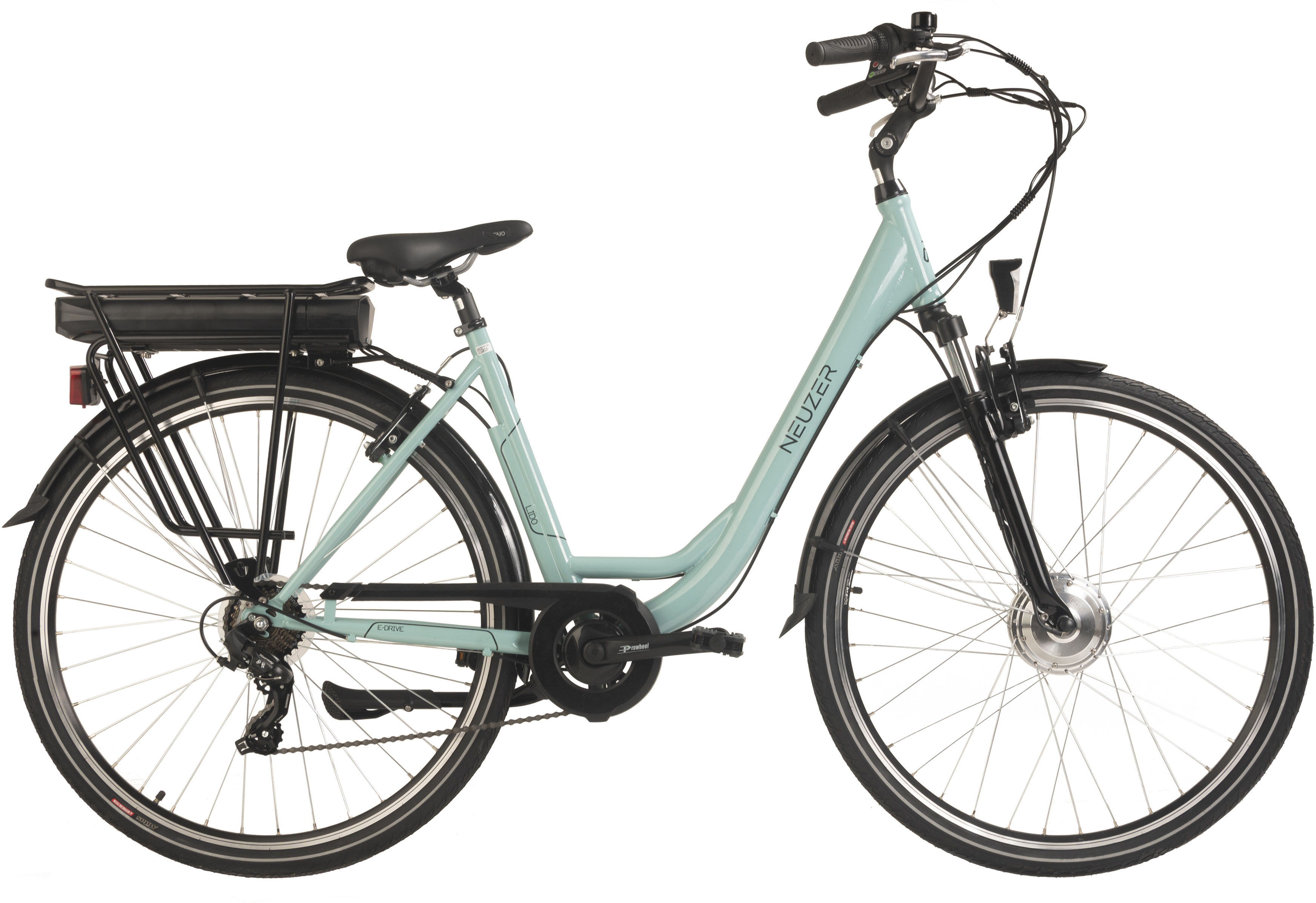 E-Bike HOLLANDIA "Lido" Gr. 49, grün (mint, schwarz), Elektrofahrräder, 49cm, 28 Zoll (71,12cm), Pedelec, Elektrofahrrad für Damen u. Herren Image