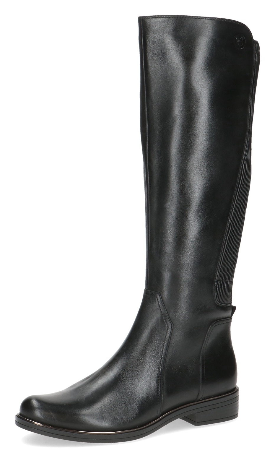 Stiefel CAPRICE, Damen, Gr. 38,5, Normalschaft, schwarz, Leder, Lederimitat, unifarben, Basic, Schuhe Stiefel, Blockabsatz, Langschäfter, Businessstiefel in bequemer Weite
