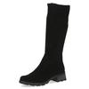 Winterstiefel CAPRICE, Damen, Gr. 38, Normalschaft, schwarz, Textil, unifarben, Veloursleder, casual, Schuhe, Blockabsatz, Langschaftstiefel in bequemer Weite