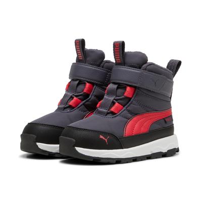 Winterboots PUMA "EVOLVE BOOT PURETEX AC+INF", Damen, Gr. 23, grau (galactic gray, tart cherry, puma schwarz), Textil, unifarben, sportlich, Schuhe, Snowboots, Winterstiefel, Winterschuhe, für Kinder, wasserdicht Image