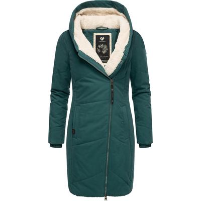 Wintermantel RAGWEAR "Gordon Long", Damen, Gr. 6XL (52), grün (dunkelgrün), Obermaterial: 74% Baumwolle, 26% Nylon, Innenfutter: 100% Polyester, Wattierung: 100% Polyester, modisch, tailliert ca. Mitte Oberschenkel, Langarm Ärmel ohne Ärmelschlitz... Image