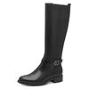 Stiefel TAMARIS, Damen, Gr. 39, XS-Schaft, schwarz, Leder, Lederimitat, unifarben, modisch, Schuhe, Blockabsatz, Langschaftstiefel mit XS-Schaft und Stretchfunktion