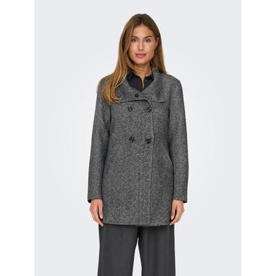 Kurzmantel ONLY "ONLSEDONA LIFE SOPHIA DB COAT CC OTW", Damen, Gr. XS (34), grau (dunkelgrau melange), Web, Obermaterial: 85% Polyester, 15% Baumwolle, unifarben, meliert, modisch, regular fit taillenbedeckt, Langarm, Mäntel Image