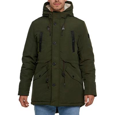 Langjacke INDICODE "INCallen", Herren, Gr. S, grün (army), Web, Obermaterial: 100% Polyester, unifarben, modisch, regular fit, Langarm gerader Abschluss, Jacken Image
